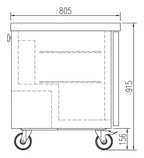 Coreco Kühltisch US Range 1800 - 0/6