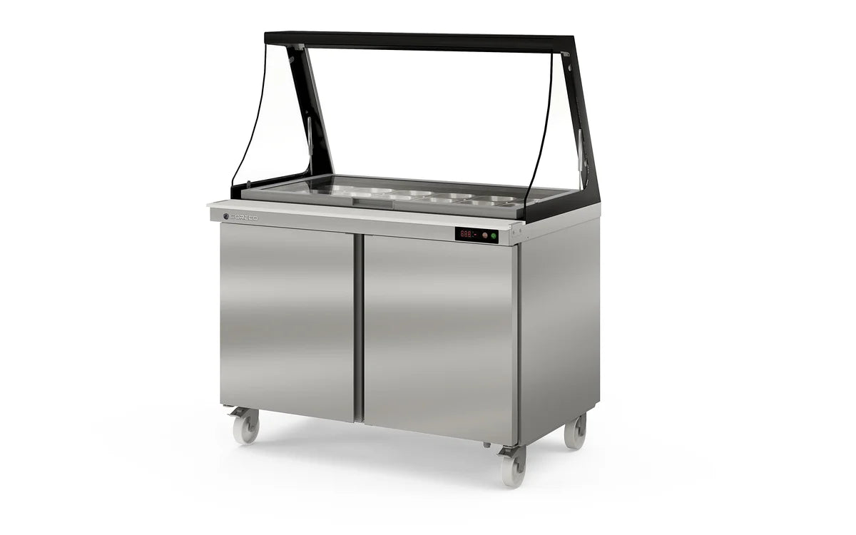 Coreco Saladette US Range 1200 - 2/0 mit Glasaufsatz