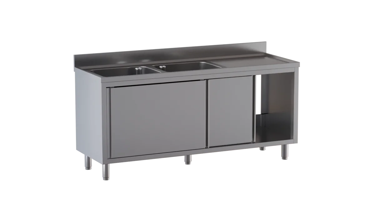 Spülschrank ECO 18x6 mit 2 Becken links
