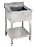 Spültisch Basic 6x7 mit 1 Becken, Aufkantung und Grundboden