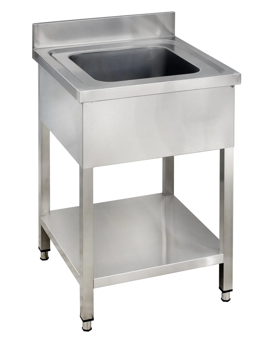 Spültisch Basic 6x7 mit 1 Becken, Aufkantung und Grundboden