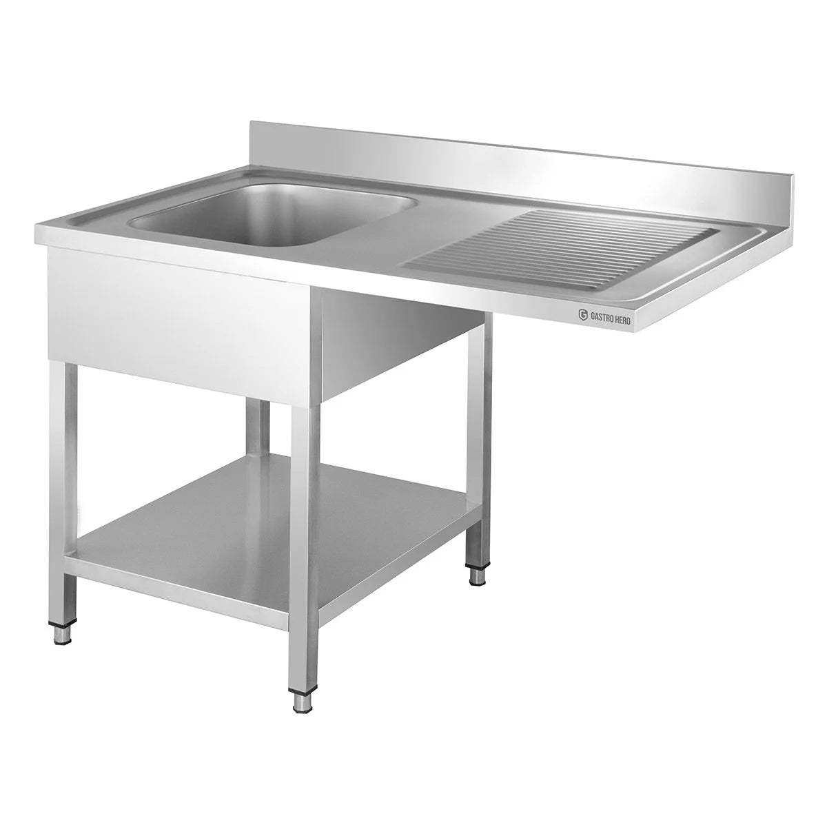 Spülzentrum Basic 12x6 mit 1 Becken links, Aufkantung und Grundboden