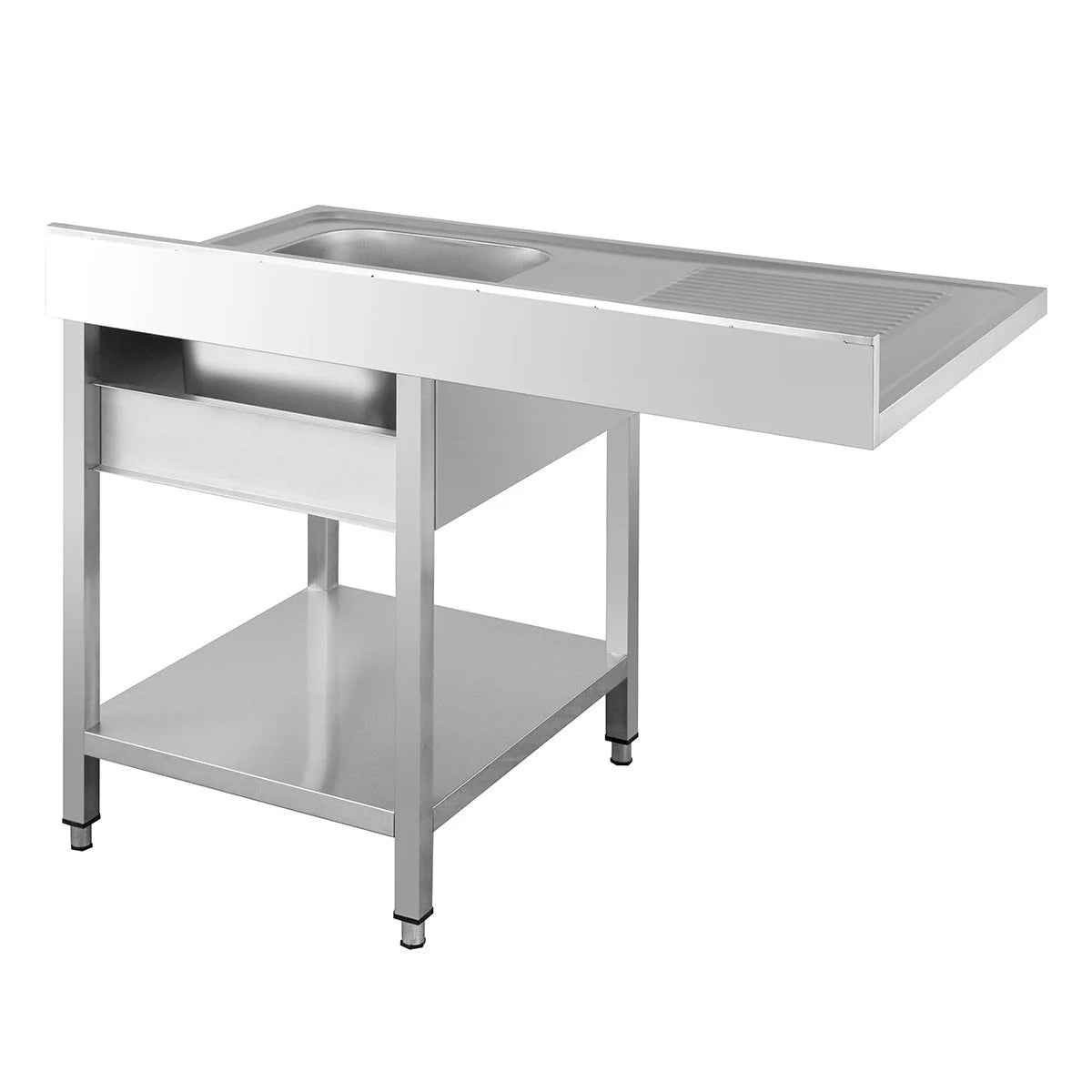 Spülzentrum Basic 12x6 mit 1 Becken rechts, Aufkantung und Grundboden