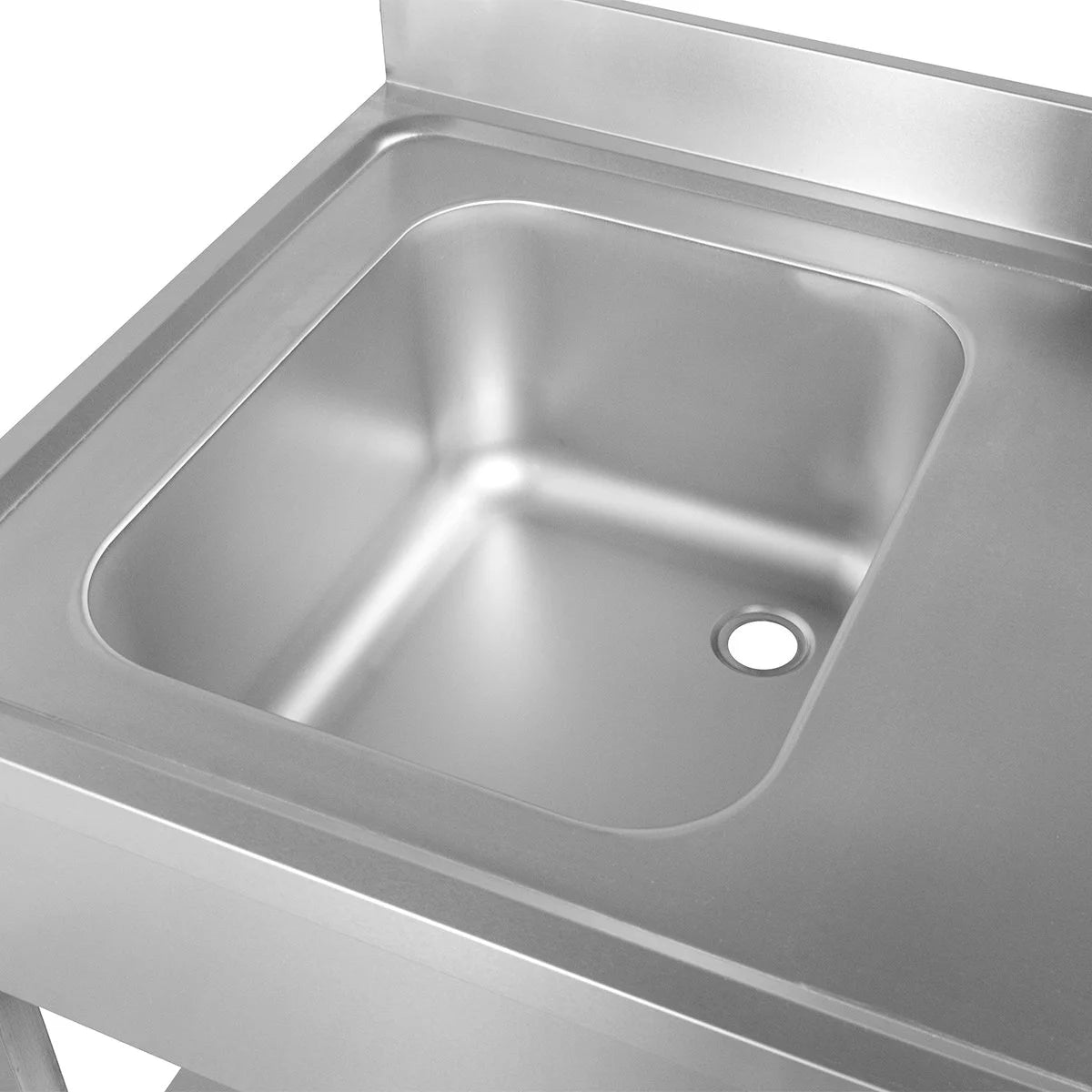 Spülzentrum Basic 12x7 mit 1 Becken links, Aufkantung und Grundboden