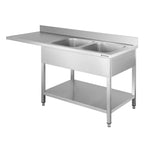 Spülzentrum Basic 16x6 mit 2 Becken rechts, Aufkantung und Grundboden