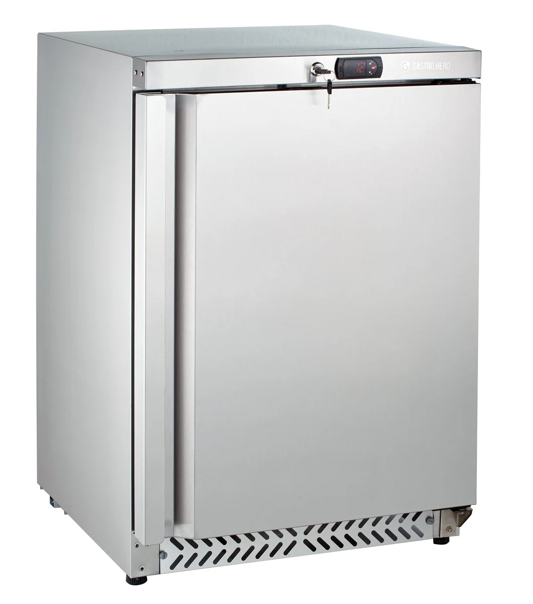 Lagerkühlschrank ECO 170 Liter Kühlvolumen, mit 1 Tür, abschließbar, Edelstahl
