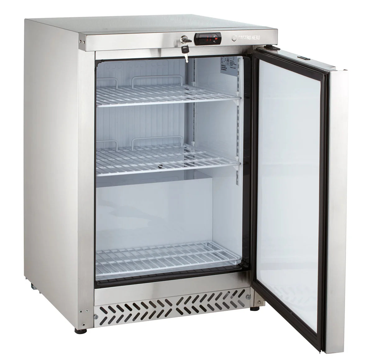 Lagerkühlschrank ECO 170 Liter Kühlvolumen, mit 1 Tür, abschließbar, Edelstahl