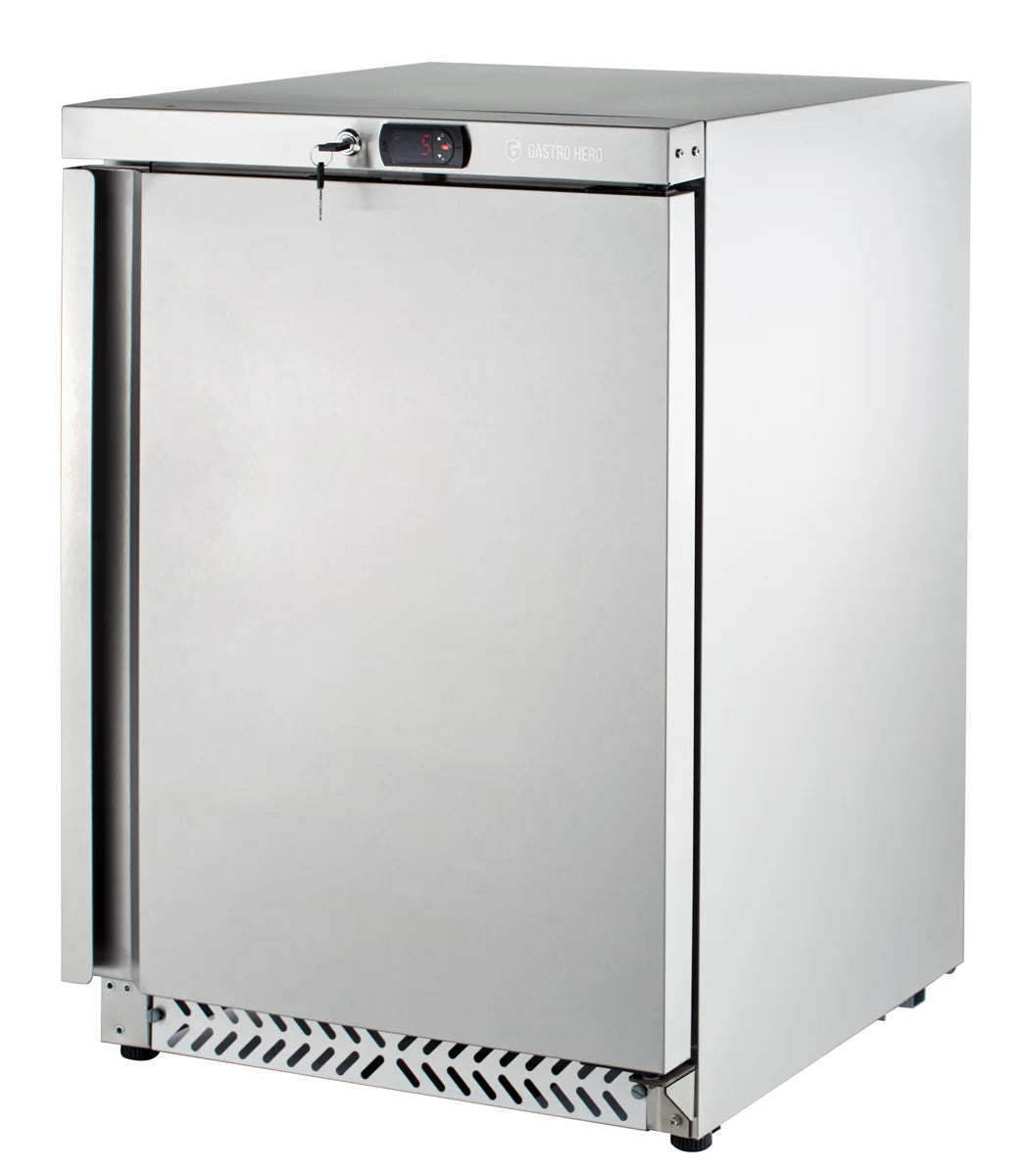 Lagerkühlschrank ECO 170 Liter Kühlvolumen, mit 1 Tür, abschließbar, Edelstahl