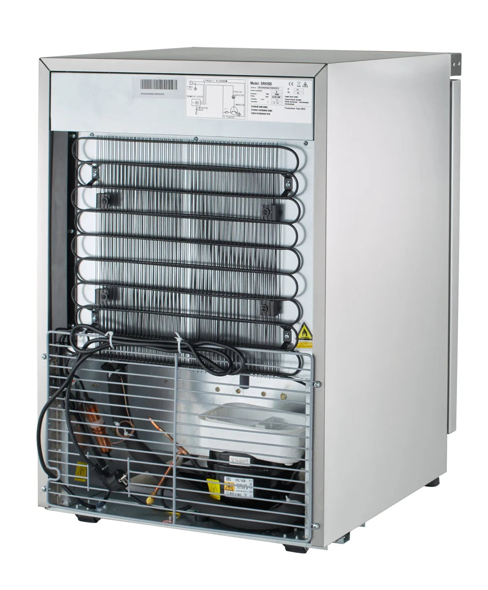 Lagerkühlschrank ECO 170 Liter Kühlvolumen, mit 1 Tür, abschließbar, Edelstahl