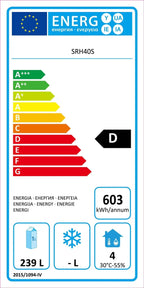 Lagerkühlschrank ECO 380 Liter Kühlvolumen, mit 1 Tür, abschließbar, Edelstahl