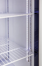 Lagerkühlschrank ECO 590 Liter Kühlvolumen, mit 1 Glastür, abschließbar, LED, weiß