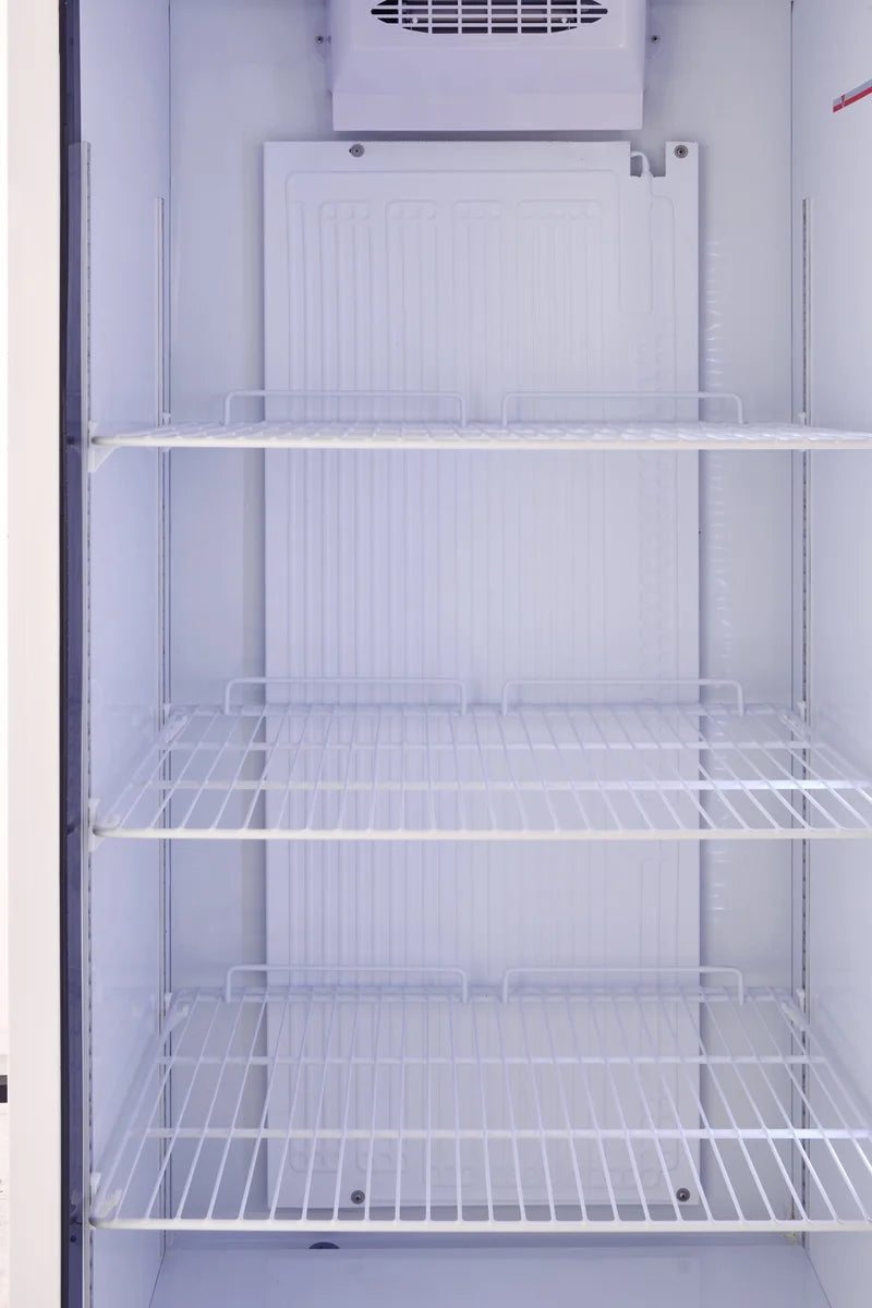 Lagerkühlschrank ECO 590 Liter Kühlvolumen, mit 1 Glastür, abschließbar, LED, weiß