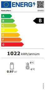 Lagerkühlschrank ECO 590 Liter Kühlvolumen, mit 1 Glastür, abschließbar, LED, weiß