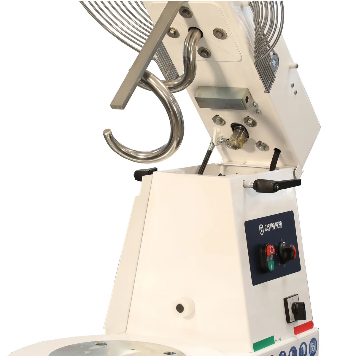 Spiral-Teigknetmaschine PROFI 22 Liter 400V mit Rollen - variabler Kopf und 2 Geschwindigkeiten