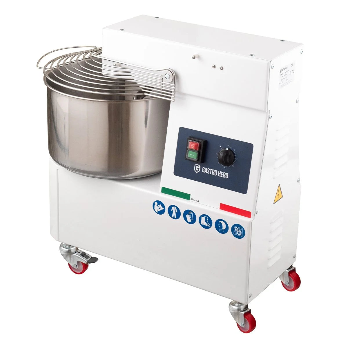 Spiral-Teigknetmaschine PROFI 33 Liter 230V mit Rollen - fester Kopf