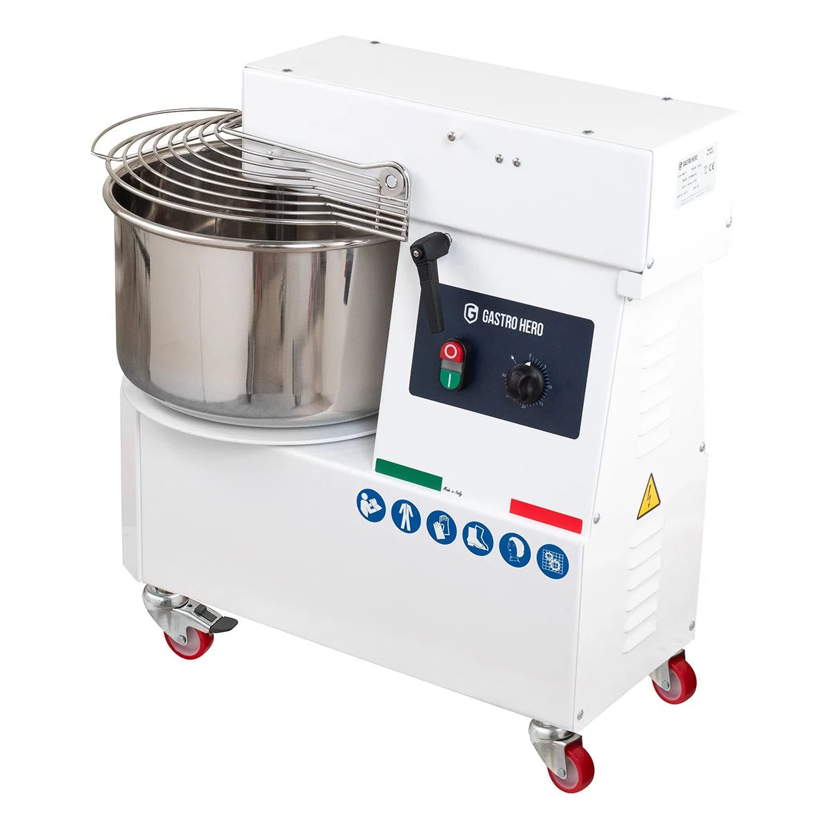 Spiral-Teigknetmaschine PROFI 42 Liter 230V mit Rollen - variabler Kopf