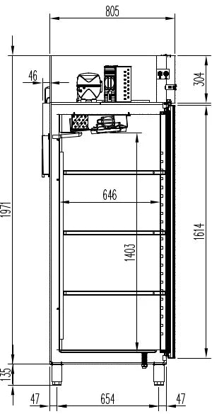 Tiefkühlschrank Profi 1400 GN 2/1 Superior - mit 2 Glastüren