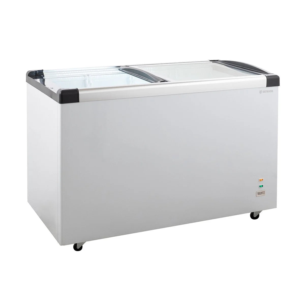 Tiefkühltruhe ECO 450 mit Glasschiebedeckel, 4 Rollen