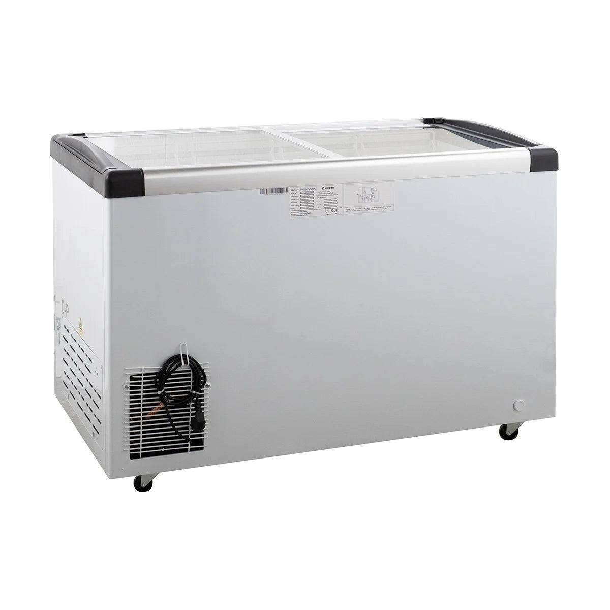 Tiefkühltruhe ECO 450 mit Glasschiebedeckel, 4 Rollen