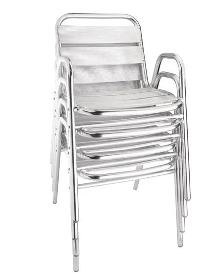 Bistrostühle Bolero mit Unterarmlehne Aluminium - 4 Stück
