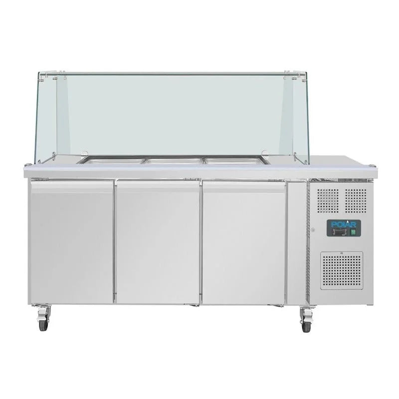 Dreitürige Saladette Thekenkühlschrank der Polar U-Serie