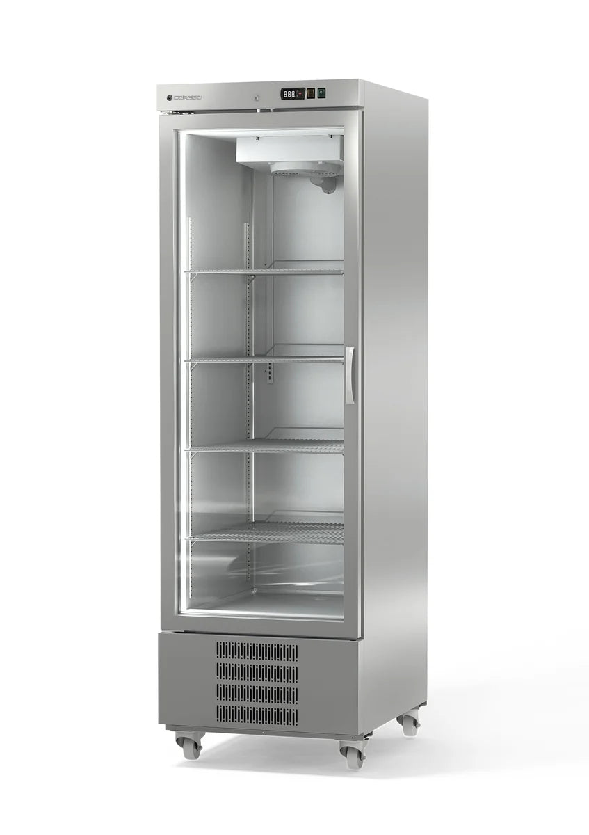 Coreco Edelstahltiefkühlschrank US Range 650 mit Glastür