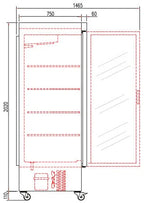 Coreco Edelstahlkühlschrank US Range 2200 mit Glastür