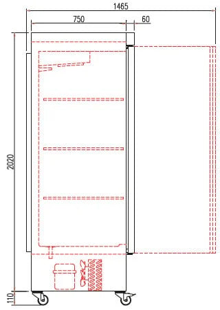 Coreco Edelstahlkühlschrank US Range 1400