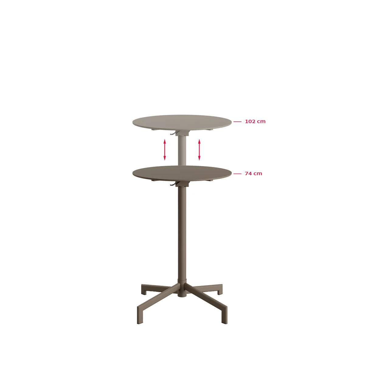 FEROS Versa Terrassen-/Stehtisch | In 2 Höhen verstellbar – Cappuccino