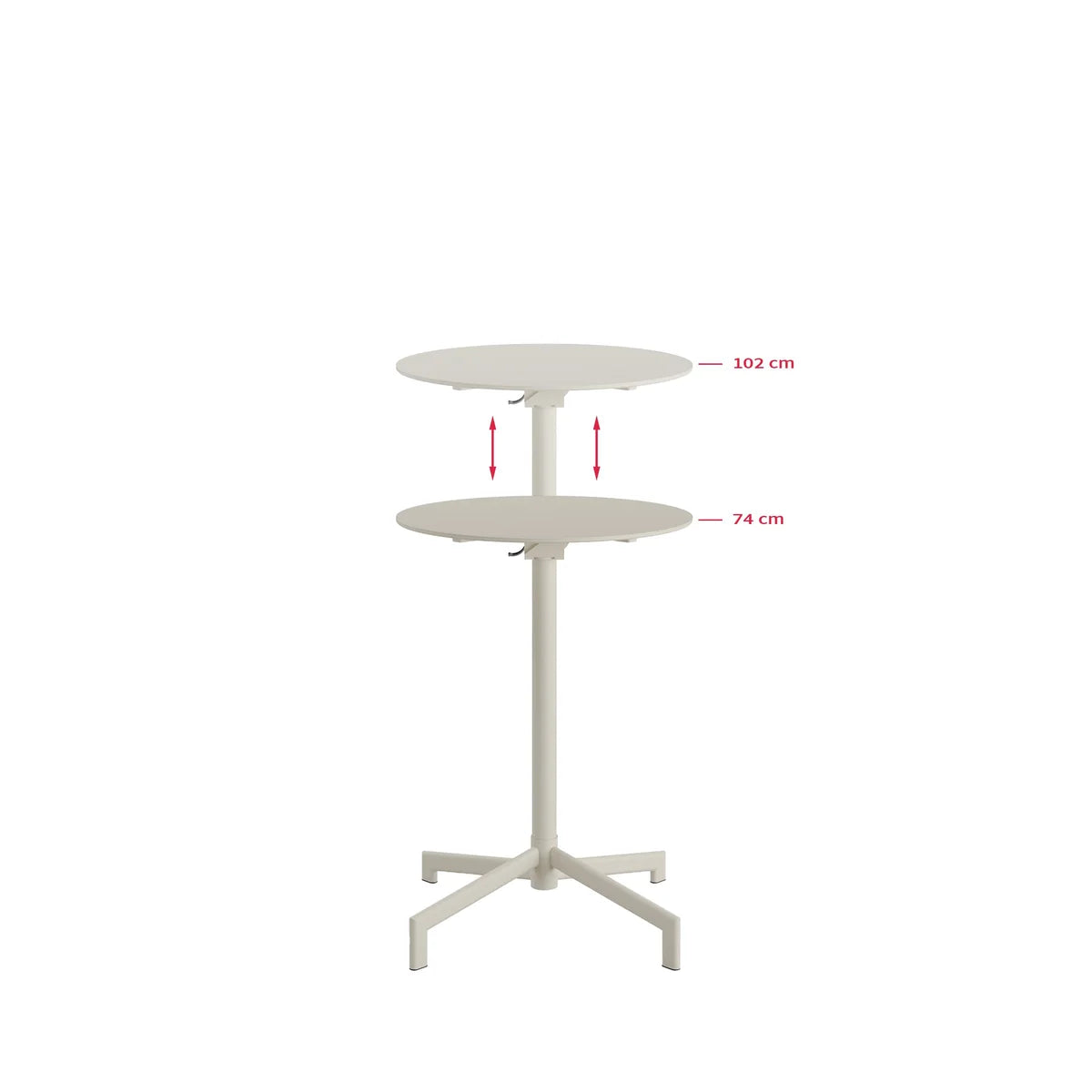 FEROS Versa Terrassen-/Stehtisch | In 2 Höhen verstellbar – Beige