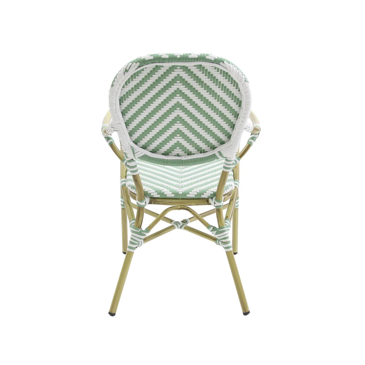 Feros Tango Bistrostuhl Rattan – Bambus-Weiß/Pastellgrün