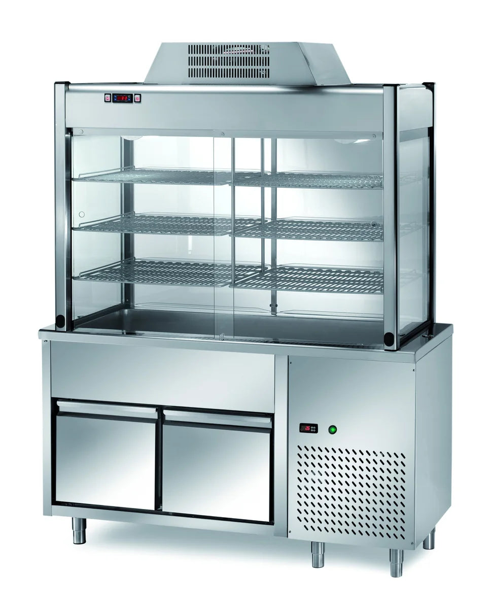Selbstbedienungskühlvirtrine PROFI mit zwei Schubladen 1500x700x2000 - 4x GN 1/1