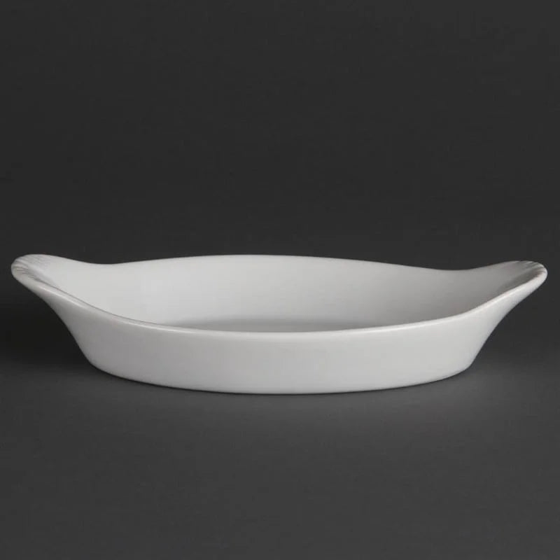 Olympia Whiteware ovale Gratinschalen weiß 204 x 115 mm - 6 Stk.