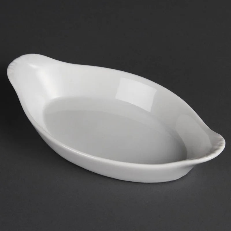 Olympia Whiteware ovale Gratinschalen weiß 204 x 115 mm - 6 Stk.
