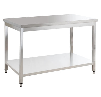
Edelstahl Arbeitstisch Basic 12x7 mit Grundboden, zur Selbstmontage