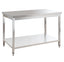Edelstahl Arbeitstisch Basic 14x6 mit Grundboden, zur Selbstmontage