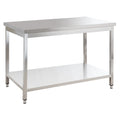 Edelstahl Arbeitstisch Basic 15x6 mit Grundboden, zur Selbstmontage