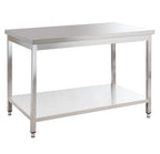 Edelstahl Arbeitstisch Basic 15x6 mit Grundboden, zur Selbstmontage