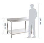 Edelstahl Arbeitstisch Basic 15x6 mit Grundboden, zur Selbstmontage