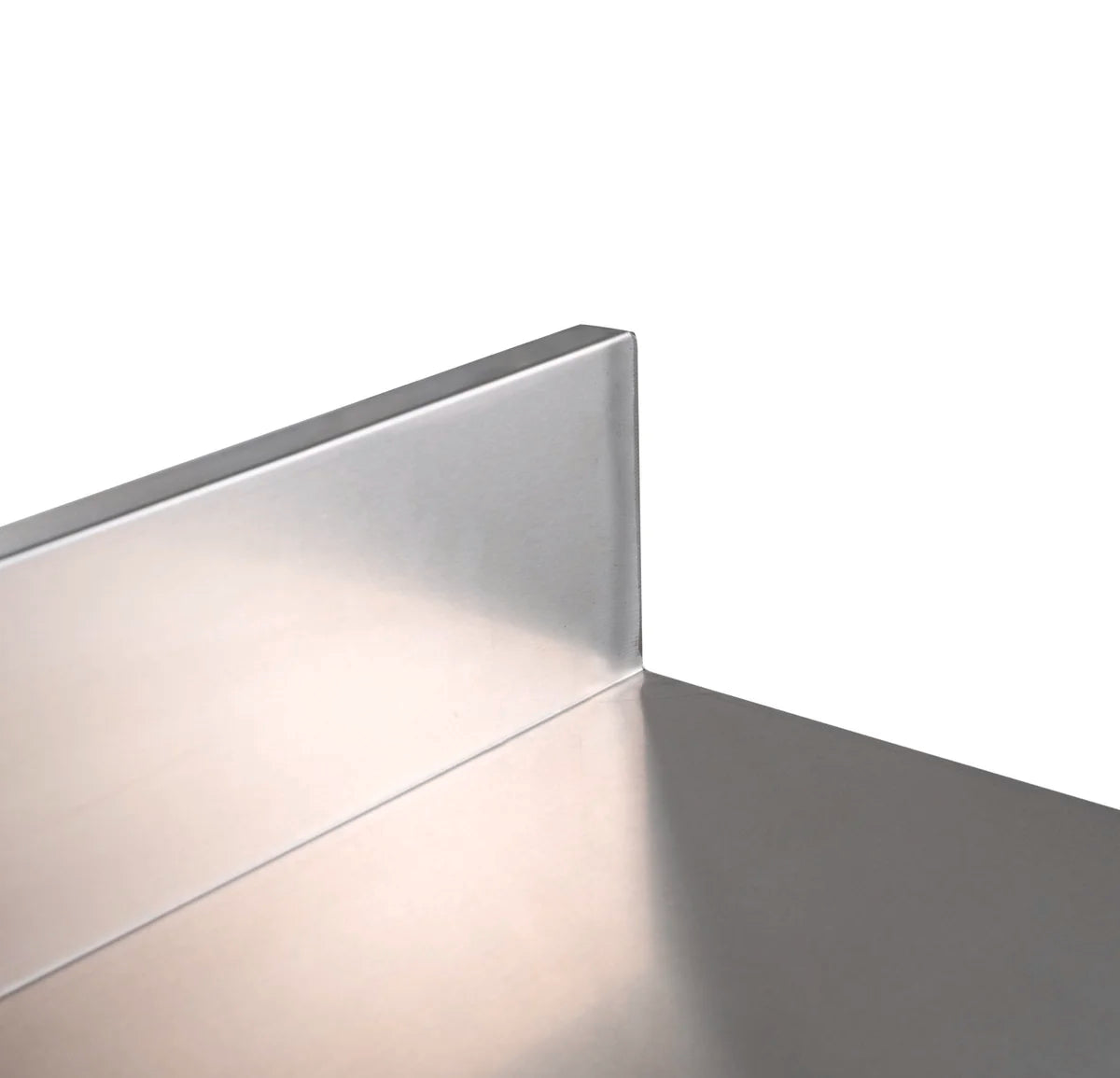 Edelstahl Arbeitstisch Basic 14x6 mit Grundboden und Aufkantung, zur Selbstmontage