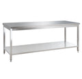 Edelstahl Arbeitstisch Basic 16x6 mit Grundboden, zur Selbstmontage