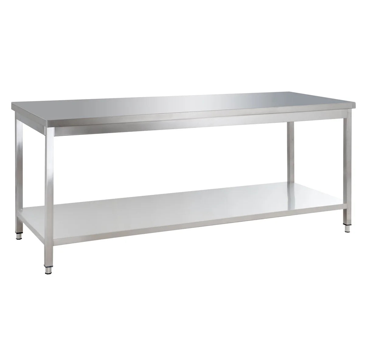 Edelstahl Arbeitstisch Basic 16x6 mit Grundboden, zur Selbstmontage