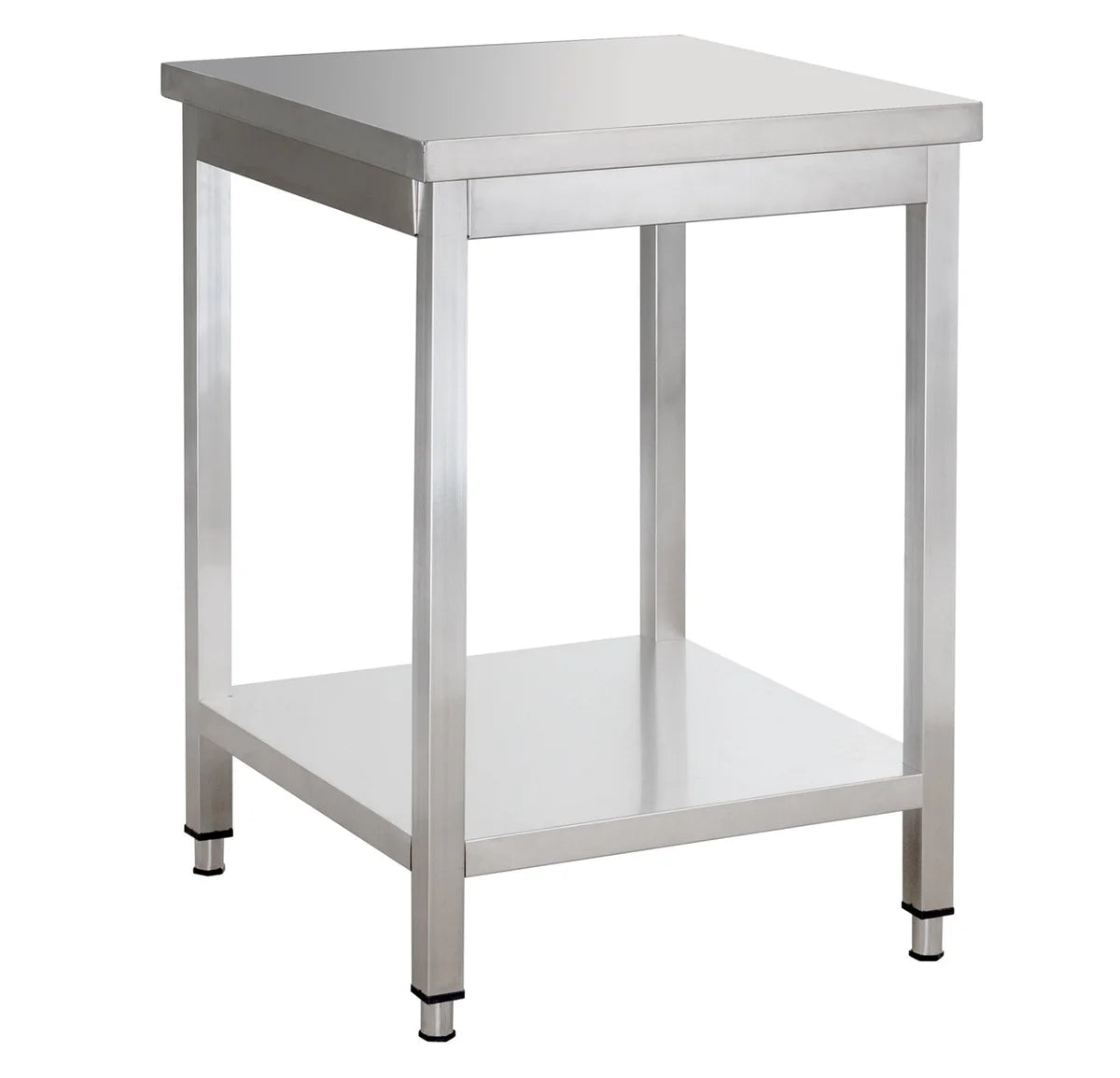 Edelstahl Arbeitstisch Basic 8x6 mit Grundboden, zur Selbstmontage