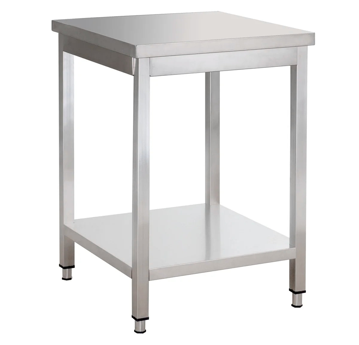 Edelstahl Arbeitstisch Basic 8x7 mit Grundboden, zur Selbstmontage