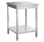 Edelstahl Arbeitstisch Basic 6x6 mit Grundboden