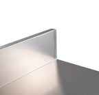 Edelstahl Arbeitstisch Basic 6x7 mit Grundboden und Aufkantung, zur Selbstmontage