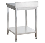 Edelstahl Arbeitstisch Basic 6x6 mit Grundboden und Aufkantung, zur Selbstmontage