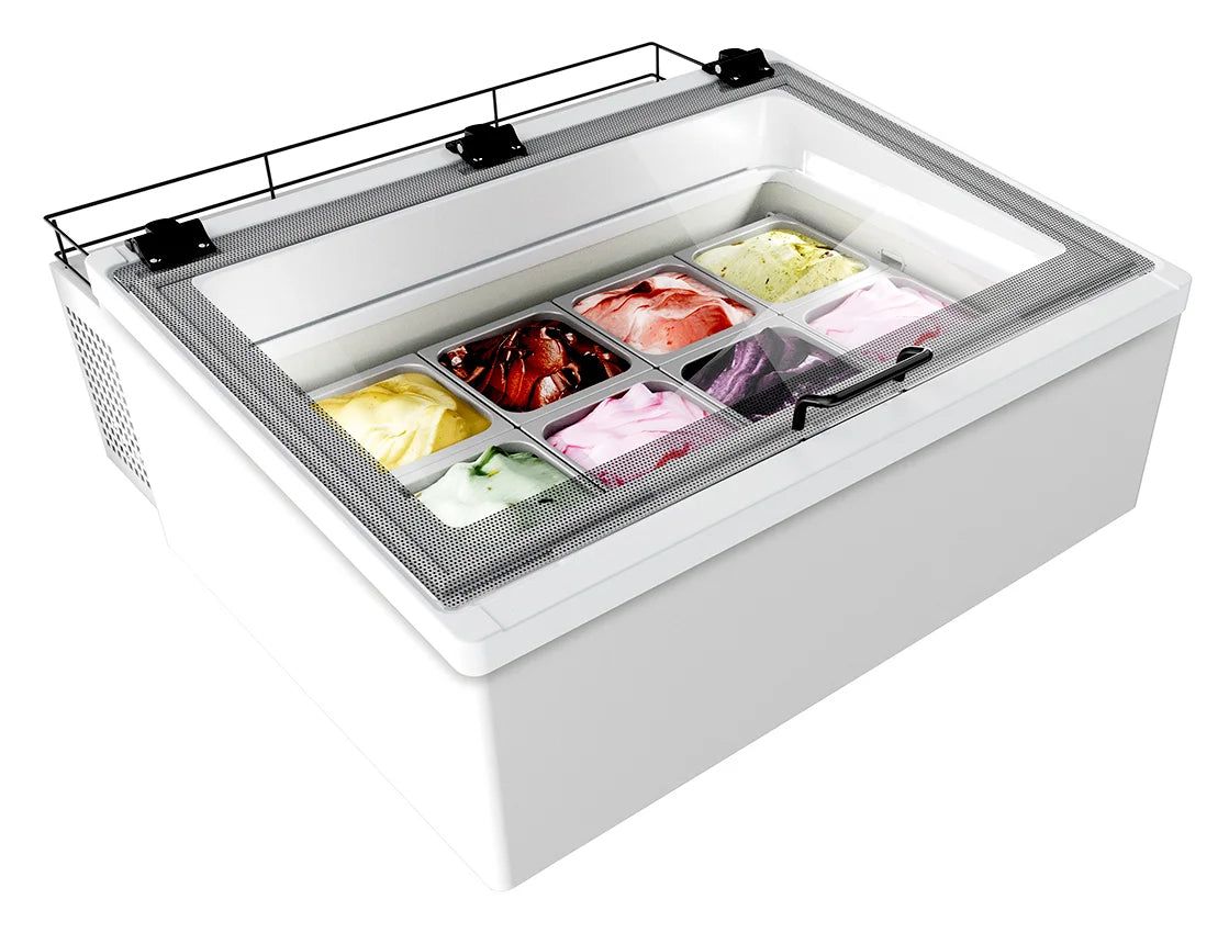 Nordcap Auftisch-Eisvitrine MINI CREAM 4V LED WEISS
