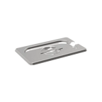 Rieber Edelstahl GN-Deckel GN 1/9 mit Löffelaussparung und Griffmulde, Mod. 1911, A-L