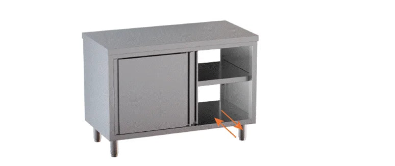 Edelstahl Durchreicheschrank ECO 14x7 mit Schiebetüren